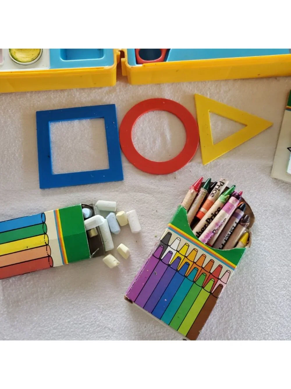 Fisher Price Vintage 1972 School Days Desk And 1980 Art Case Set